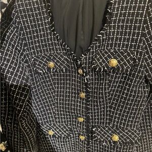 Derek lam size 12 /44 Women's Black and White Tweed Jacket